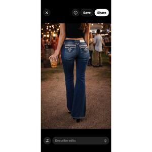 Rock revival size 31X34.5 Vivian jeans mid rise curvy boot blue sexy parties